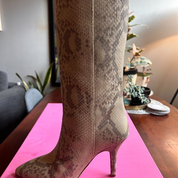 Paris Texas Leather Midi Calf Boot Faded Python Size 38.5 (7.5) US MSRP $775 - Picture 6 of 10